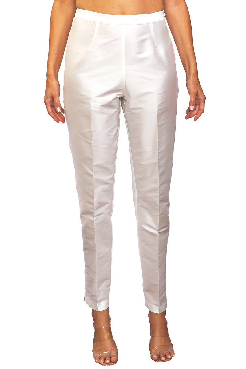 Madison White Satin Trousers – 12th Tribe